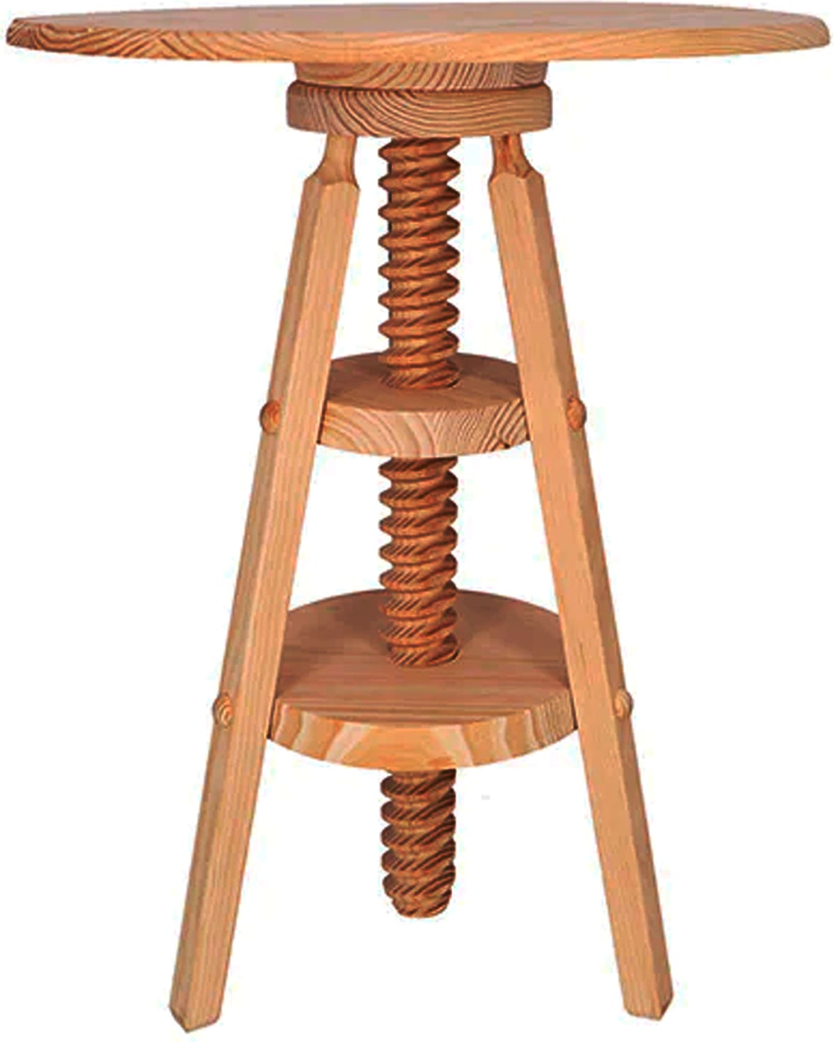 WellHome - Drehbare Tisch aus Kiefernholz, lackiert 59,5x59,5x65 cm