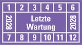thumbnail of Dreifke® Prüfplakette Letzte Wartung 2028, violett, Dokumentenfolie, 45x25mm, 12 Stk.