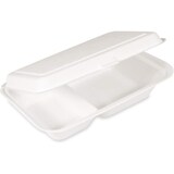 thumbnail of 50x Bio Menü-Box 2-geteilt weiß 250 x 162 x 63 mm aus Zuckerrohr | Lebensmittel Behälter Einweg | kompostierbar