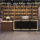 thumbnail of Bartheke, Empfangstresen, Kassentheke, Industrial-Bar mit Metallgitter-Design, Braun 160x60x100cm【BMBW160】