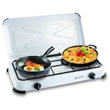thumbnail of Fogão a gás portátil 2 queimadores 2600W branco lacado tampa cooktop KEMPER