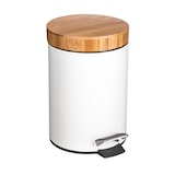 thumbnail of Poubelle à pédale 3L en Métal blanc et Bambou
