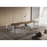 thumbnail of Niket ausziehbarer Nussbaumtisch 120/380x90 cm mit anthrazitfarbenen Beinen