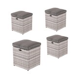 thumbnail of Pacote 4 unidades - Saco de feijão de jardim de rattan sintético cor cinza com Almofada removível - Tamanho: 40x40x49 cm
