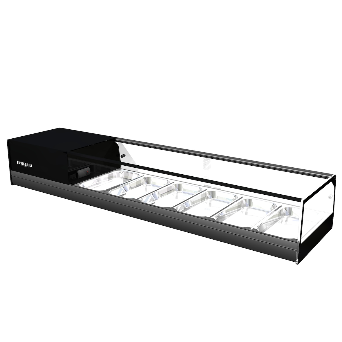 Fry&Grill, vitrina refrigerada cristal recto, 6 bandejas, Flat 6, 211168