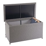 thumbnail of Poly rotan kussenkist HWC-D88, tuinkist kussenkist kist ~ Basic grijs, 51x115x59cm 250l