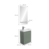 thumbnail of Meuble lave-mains LISA vert + miroir rectangulaire