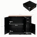 thumbnail of COSTWAY Sideboard, Keukenkast met Werkblad 100 x 40 cm, Buffetkast met Deuren & Lades & Verstelbare Planken