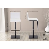 thumbnail of Banco de bar em couro sintético Limon branco/preto