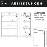 thumbnail of bümö Space Aktenschrank Holz, Sideboard & Kommode hoch in Weiß - Regal mit Türen & 1 Schublade für Ordner & Büro, Schrank klein als Möbel für