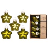 thumbnail of 8 Christbaumschmuck Sterne 4cm Glas Christbaumkugeln matt & glänzend kleine Weihnachtskugeln Weihnachten Weihnachtsbaumschmuck Deko Olivgrün