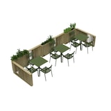 thumbnail of HORTALIA Kit de jardinière haute sur roues 100 x 24 x 80 cm avec garde-corps rabattable de 100 cm et pare-vent de 40 cm