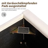 thumbnail of Einzelbett 90x200 mit hydraulischem Stauraum, gepolstertem Kopfteil, Bouclé-Stoff, stabilem Lattenrahmen, geräuschdämpfenden Polstern  Beige