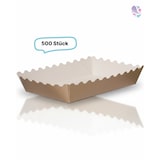 thumbnail of Gebäckschalen, Papier-Schalen, verschiedene Farben und Größen, 500 Stück, aluminiumfrei, gewellter Rand : Farbe - gold / weiß, Größe - 116 x 91