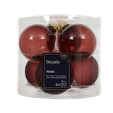 thumbnail of 6 Weihnachtskugeln Glas 6cm matt & glänzend Christbaumkugeln Weihnachtsbaumkugeln Christbaumschmuck Weihnachtsbaumschmuck Weihnachten Kastanienbraun