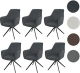 thumbnail of 6er-Set Esszimmerstuhl | HxBxT 87x58x55cm | Sitzhöhe 46cm | drehbar Auto-Position Stoff/Textil | Anthrazit | Küchenstuhl Lehnstuhl Stuhl Armlehnen
