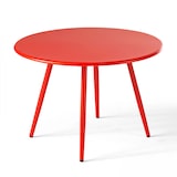thumbnail of Table basse de terrasse ronde en métal rouge 40 cm