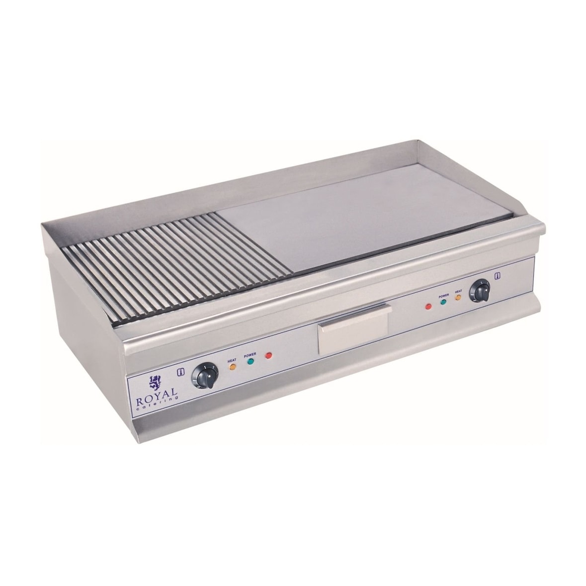 HELLOSHOP26 Plancha électrique nervurée - 100cm - 2 x 3.2kW acier inox professionnel