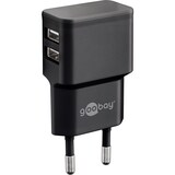 thumbnail of Dual Ladeset 2,4 A, Netzteil mit 2x USB-Ausgang inklusive USB-Ladekabel, schwarz USB-C