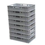 thumbnail of 8 Stück E1 Kisten 600 x 400 x 125 mm Fleischkasten Lagerkiste Metzgerkiste in grau