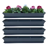 thumbnail of Blumenkasten Balkonkasten Pflanzkasten Anthrazit 80 oder 100cm mit Einleger Anthrazit