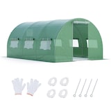 thumbnail of Helloshop26 - Serre de jardin tunnel 400 x 300 x 200 cm robuste avec protection PE et ventilation pratique en acier galvanisé vert 20_0013571