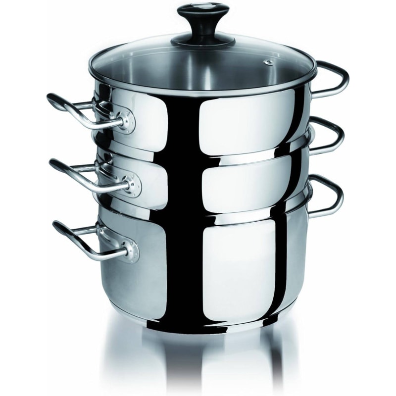 Abert cuscussiera ø cm 26, set 4 pezzi in acciaio 18/10 adatto ad induzione