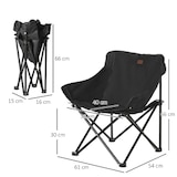 thumbnail of Campingstuhl faltbar Schwarz 61x54x66 cm mit Seitentasche Tragetasche Stahlgestell wetterfester Sitz aus Polyester für Outdoor und Garten