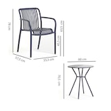 thumbnail of Set balcon avec table ronde en métal, 2 chaises en polypropylène avec accoudoirs empilables, gain de place pour jardin - Nathan+Simona/Avio