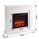 thumbnail of CrownFlame Elektrokamin Hektor - Elektrischer Kamin Mit Heizung, LED-Beleuchtung, 3D-Flammeneffekt & Fernbedienung - Standkamin - Weiß