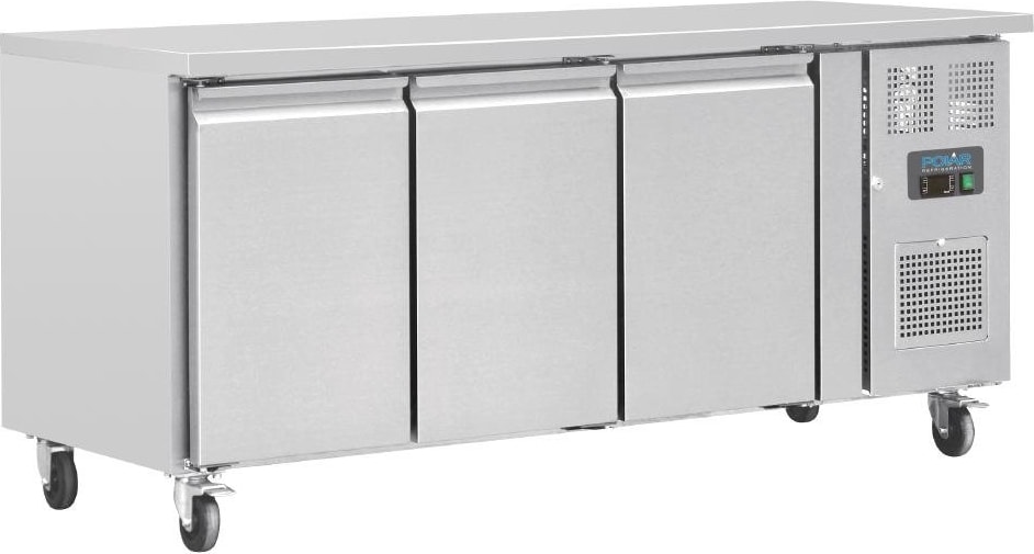 Polar U-Serie Kühltisch mit drei Türen 417Ltr