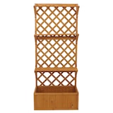 thumbnail of Canteiro elevado HWC-P69, plantador/caixa de flores plantador treliça treliça prateleira madeira FSC® 177x77x33cm ~ natural