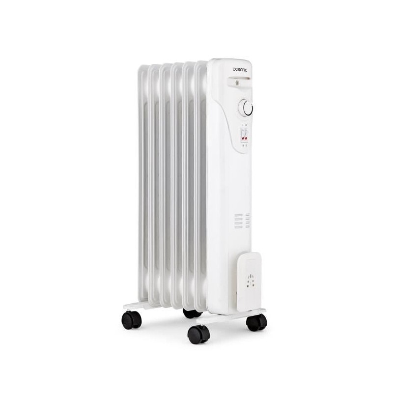 Radiateur électrique Bain D'huile 1500w Oceanic - 3 Puissances - 7 éléments - Blanc - Mobile