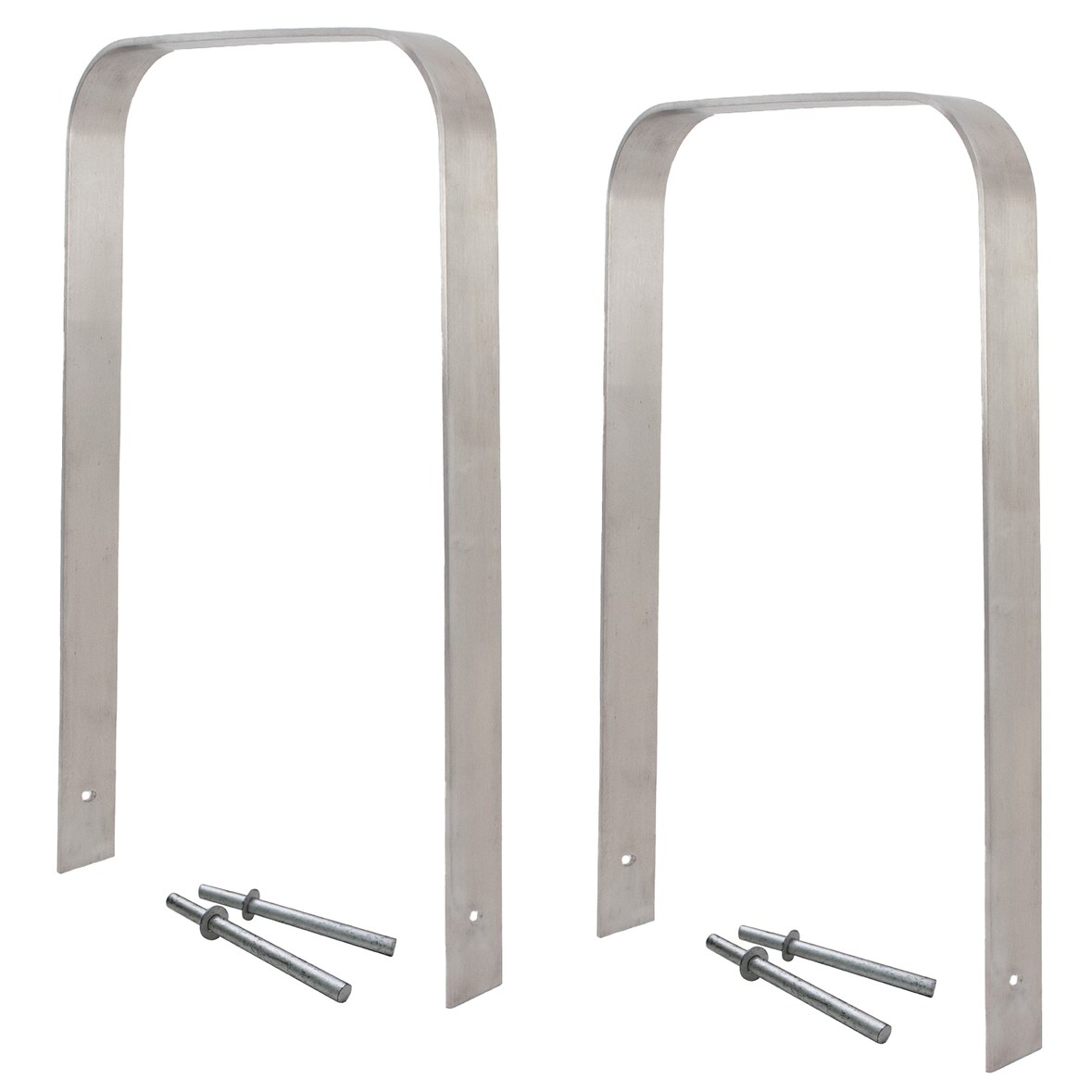 2 x Fahrradanlehnbügel 117 x 80 cm Edelstahl 13 mm grau Fahrradständer Anlehnständer Parker Typ U