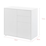 thumbnail of Helloshop26 - Cassettiera con 2 cassetti e 2 ante 74 x 79 x 36 cm bianco opaco 03_0006818