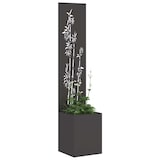 thumbnail of vidaXL Blumentopf mit dekorativem Paneel Schwarz 32 x 140 cm