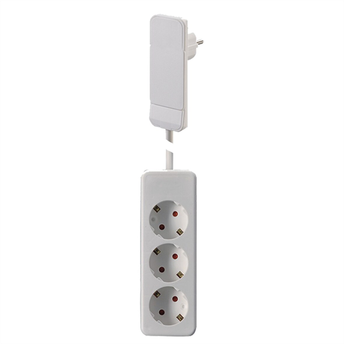 BACHMANN Flat Plug CEE7/7 weiss, 1,6m 3xCEE7/3