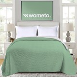 thumbnail of Tagesdecke 170x210 OEKO-TEX - grün hellgrau Microfaser-Bezug wattiert gesteppt Wende-Design XXL Sofa Couch Bett Bettüberwurf