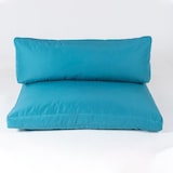 thumbnail of Pack 4 cojines Asiento y respaldo de exterior, Desenfundable, Poliéster 180 gr, Color Turquesa, 120x80x16