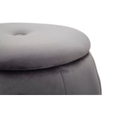 thumbnail of Pouf con contenitore in tessuto grigio Ø cm 43x43