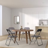 thumbnail of WellHome - Conjunto de 4 cadeiras dobráveis ​​em veludo cinza 44x52x73cm