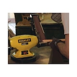 thumbnail of Touret à meuler Ponceuse STANLEY 330W Ø150mm + Bande abrasive 5x69cm Grain 36/60 Meulage Polissage Ponçage