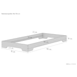thumbnail of Extra platzsparendes stabiles Flachbett in kompakter Form 90x190 Studentenbett Massivholz V-60.41-09-190 Rollrost und Matratze inkl.