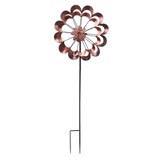 thumbnail of XXL Doppel Windrad kupferfarben 1,80m Metall Gartendeko Windspiel Gartenstecker