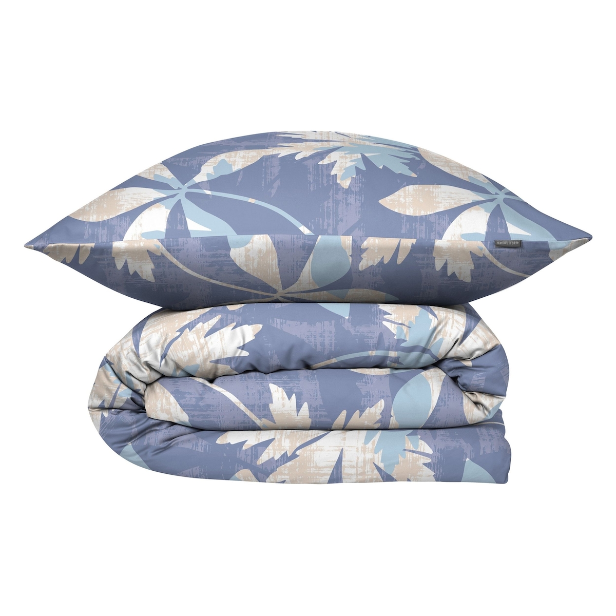 Schiesser Bettwäscheset Vera - Baumwollsatin - 2-teilig - 135 x 200 cm - Blau