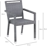 thumbnail of METRO PROFESSIONAL Sedia impilabile con braccioli e maniglia Barbados, rattan sintetico, grigio