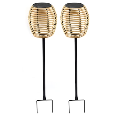 Lumisky Faro solare da attaccare BAVINA H72CM Polirattan Beige