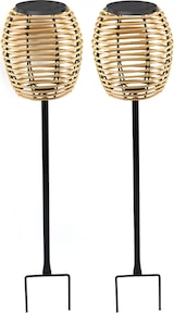 thumbnail of Lumisky Faro solare da attaccare BAVINA H72CM Polirattan Beige