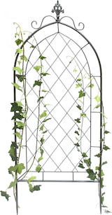 thumbnail of DanDiBo Rankhilfe Metall Rankgitter 120 cm Grau 96193 Kletterhilfe Bodenstecker Blumenhalter Ranksäule