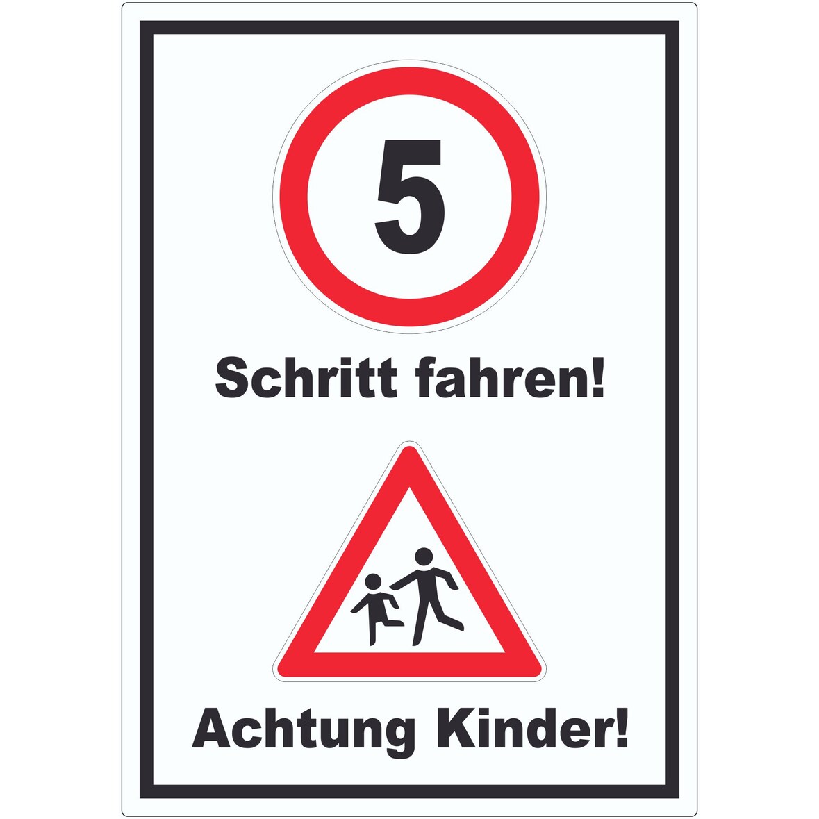 Schritt fahren Achtung Kinder Aufkleber A9 (37x52mm)